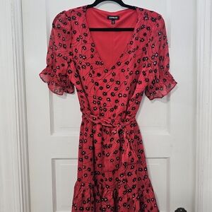 Express Red Floral Women's Dress